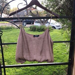 Reset light brown crop top with adjustable straps size L